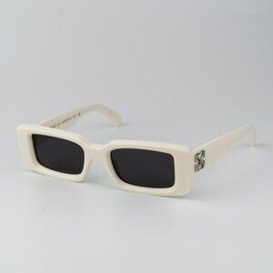 Off-White ARTHUR Men Sunglasses White Grey Square OERI127 0107 NEW AUTHENTIC
